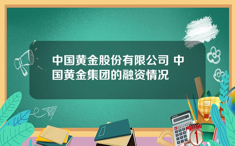 中国黄金股份有限公司 中国黄金集团的融资情况